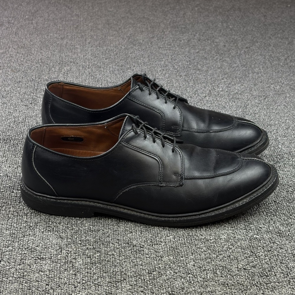 Allen Edmonds Ashton 1608 Black Leather Split Apron Derby Shoes 11.5B USA